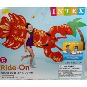 Intex Ride-On Red Lobster Inflatable Swimming Pool Float Toy 84"x54" New In Box